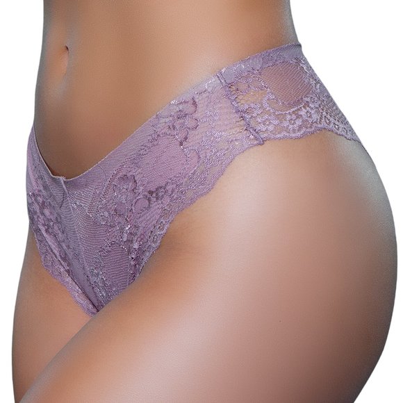 Lace Tanga Panty with Scalloped Trim 3 Color Pack - Picture 8 of 12